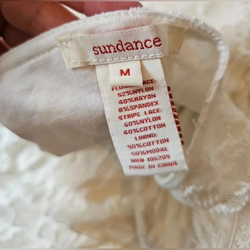 Sundance •Size Medium• Ivory Crochet Lace Overlay Sleeveless Dress Spring Summer - Picture 12 of 12